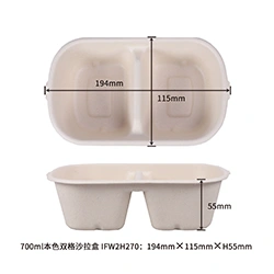 700ml salad box with 2compartment