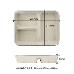 900ml three compartment lunch box
