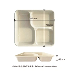 1200ml three compartment lunch box