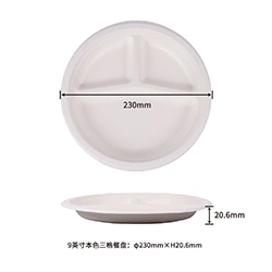 9inch round plate(3 compartment)