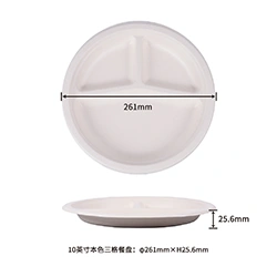 10inch round plate(3 compartment)